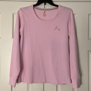 Lecare Pink Rhinestone Breast Cancer Awareness Thermal Waffle Weave Size 2XL XXL